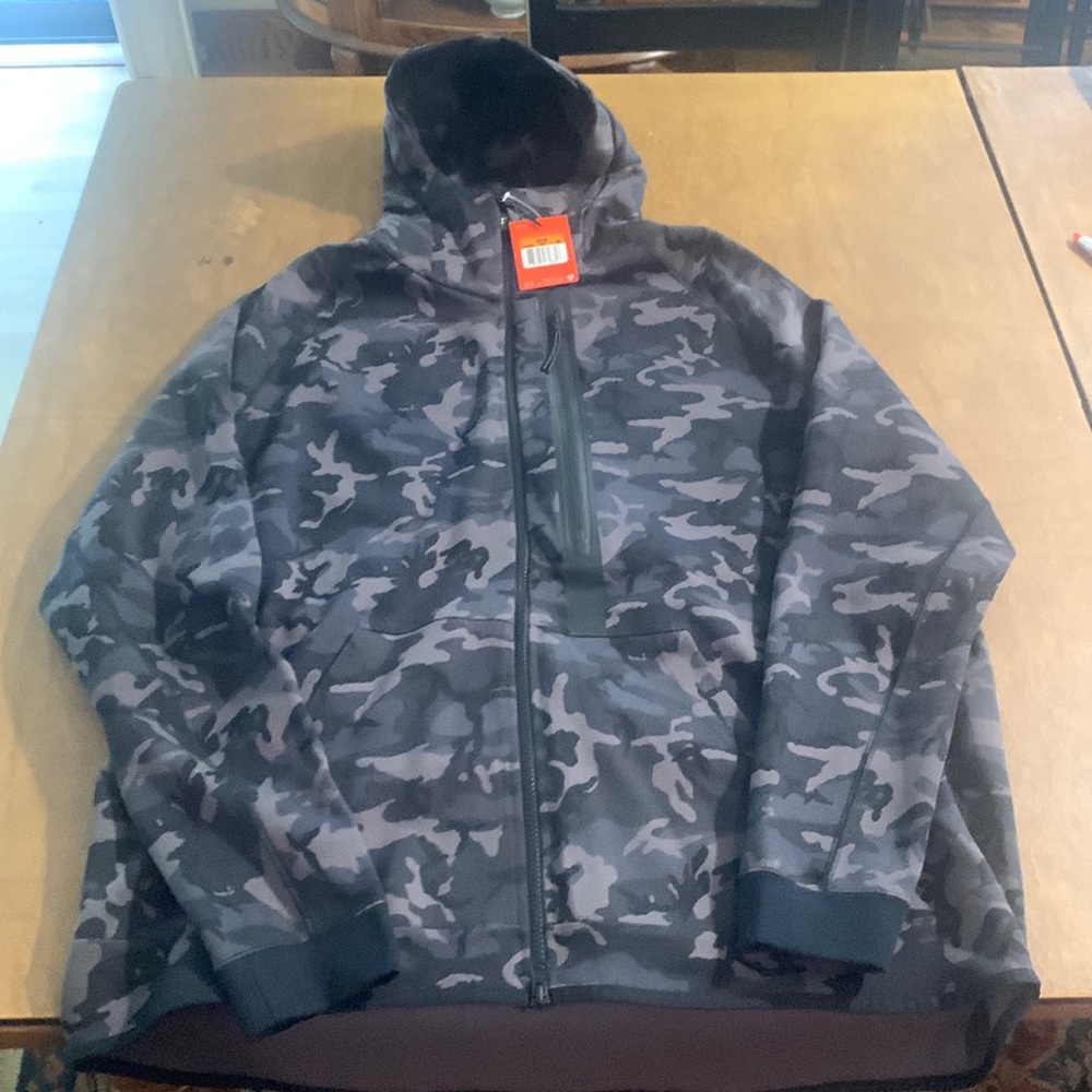 Nike Camo Full Zip Hoodie. 2XL. Black Camoflauge. New with tag.
